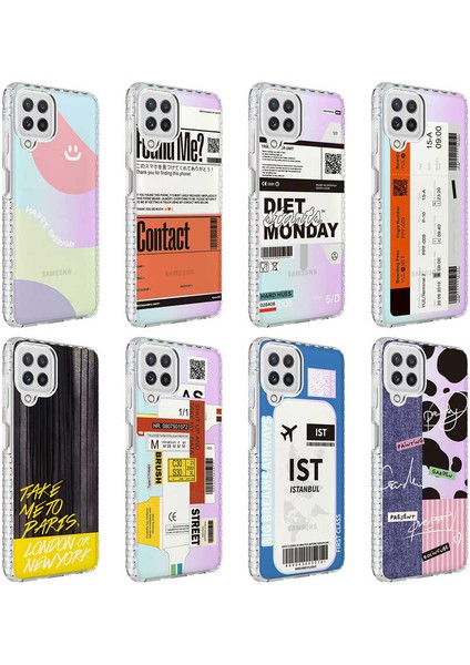 Galaxy A12 Kılıf Airbag Kenarlı Renkli Desenli Silikon Brvh Elegans Kapak-No7 fiyatları