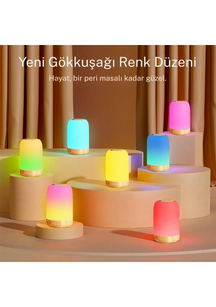 Şarjlı Gece Lambası Masa Lambası Dokunmatik Şarj Edilebilir Kısılabilir Rgb modelleri