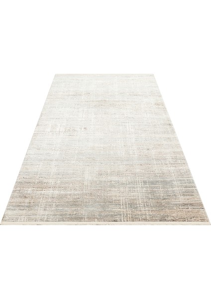 Athena Beıge Sık Dokuma Tekniği ile Üretilen Viskon Modern ve Sade Makine Halısı