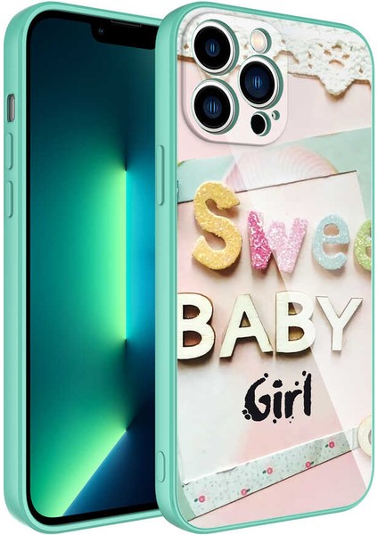 iPhone 12 Pro Uyumlu Kamera Korumalı Desenli Sert Silikon Brvh Epoksi Kapak-No5