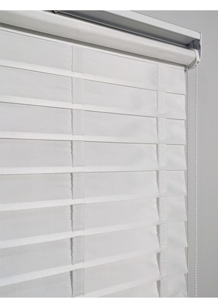 Picasso Shadow Silüet Kumaş Jaluzi Store Perde, Alüminyum Kasalı Yüksek Kaliteli - Beyaz 96575/SHADOW