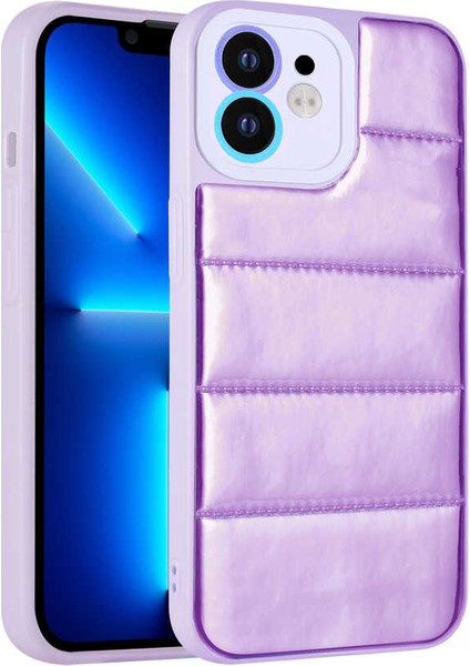 iPhone 11 Kılıf Kamera Korumalı Airbagli Renkli Brvh Seksek Kapak-Mor