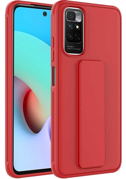Xiaomi Redmi Note 11 Global Kılıf Brvh Qstand Kapak-Kırmızı