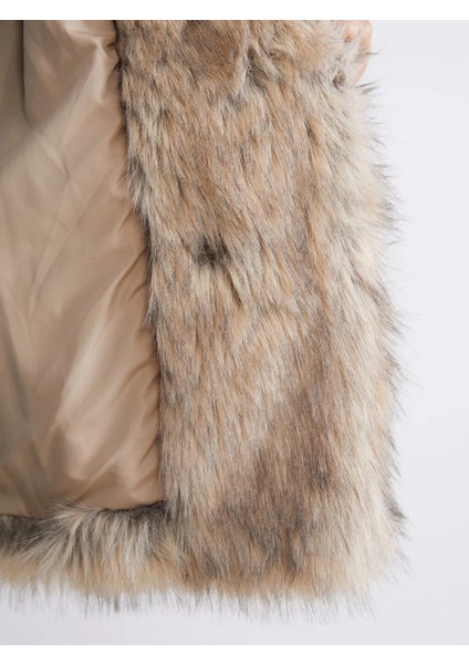 Xsıde Kahverengi Ceket Yaka Kadın Kürk Mont fırsatları