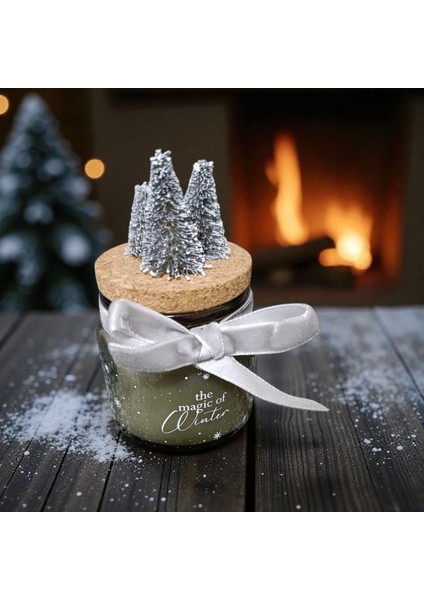 Yılbaşı Temalı Yoğun Kokulu Vegan Mum – Doğal Soyawax, Dekoratif Hediyelik