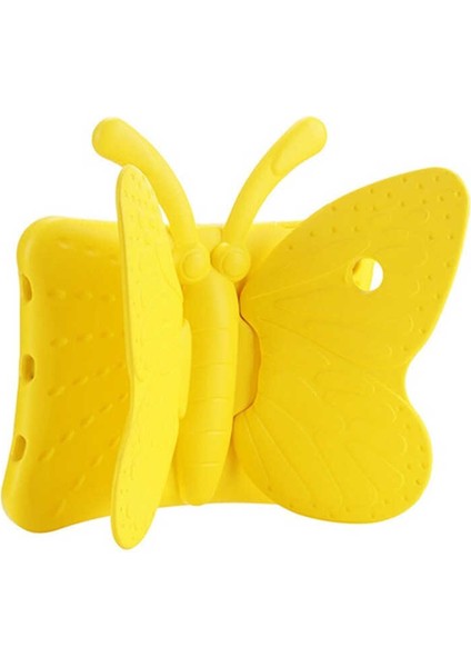 iPad 10.2 2021 (9.nesil) Uyumlu Brvh Butterfly Standlı Tablet Kılıf-Sarı