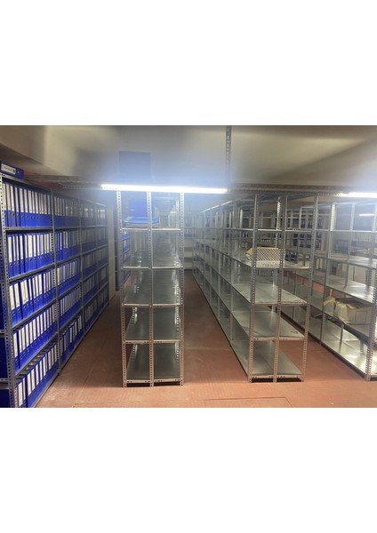 7 Katlı 2’li Bitişik Çelik Raf Sistemi | Galvaniz Depo Rafı | Demir Metal Raf | fırsatları