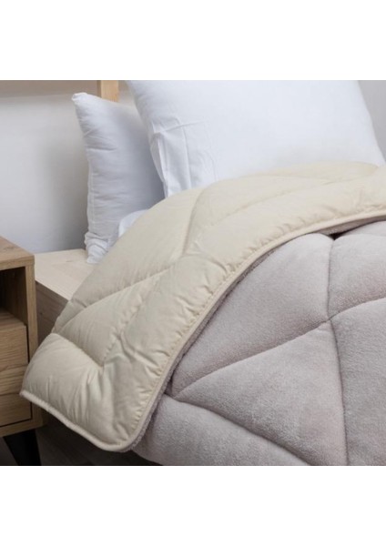 Home Bambu Premium Krem Renk %100 Pamuk Kumaş Silikon Dolgulu Yorgan 155X215 cm