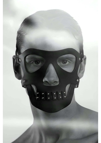 Erkek Maske, Deri Maske, Parti Maskesi, Seksi Maske - BRFM125 - Siyah - Std