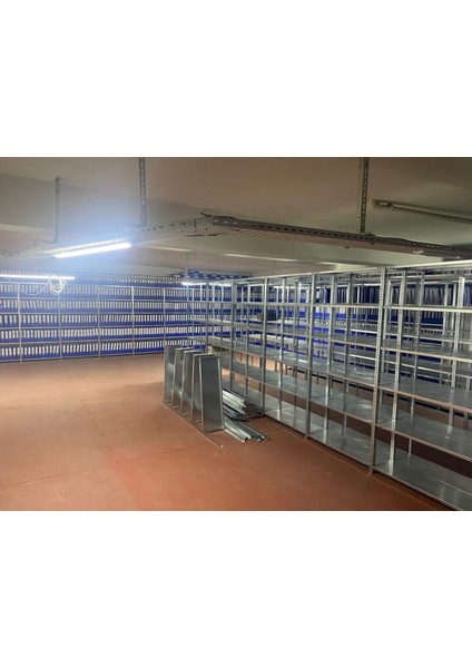5 Katlı 3’li Bitişik Çelik Raf Sistemi | Galvaniz Depo Rafı | Demir Metal Raf | modelleri