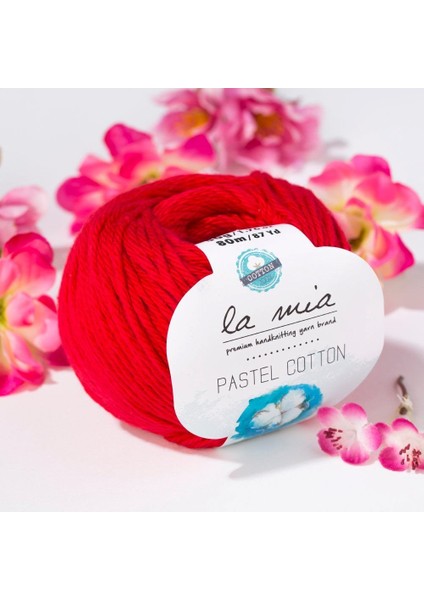 La Mia Pastel Cotton Kırmızı El Örgü Ipi - L004 - 33611