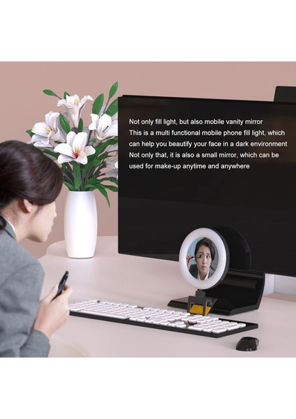 Şarj Edilebilir Selfie Halka Işık Klip Kapatıcı USB Çapa Cep Telefonu Yüz Zayıflama Taşınabilir USB Şarj Halka Işığı Güzellik Işığı ile LED Yüz Işığı...