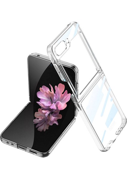 Galaxy Z Flip 6 Kılıf Brvh Full Camlı Kıpta Kapak-Şeffaf
