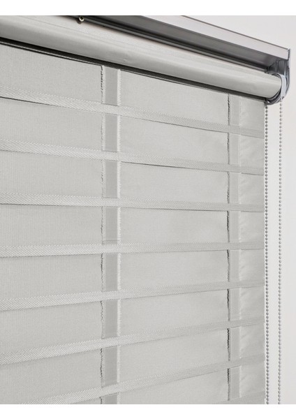 Picasso Shadow Silüet Kumaş Jaluzi Store Perde, Alüminyum Kasalı Yüksek Kaliteli - Gri 97686SHADOW