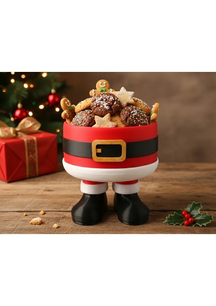 Santa Bowl | Yılbaşı Temalı Dekoratif Kase | Noel Masa Üstü Süsü