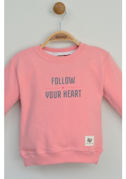 Pembe Yazı Baskılı Kız Çocuk Eşofman Takımı modelleri