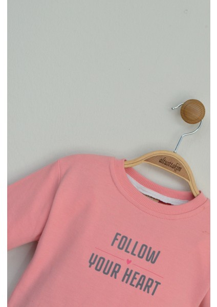 Pembe Yazı Baskılı Kız Çocuk Eşofman Takımı indirimleri