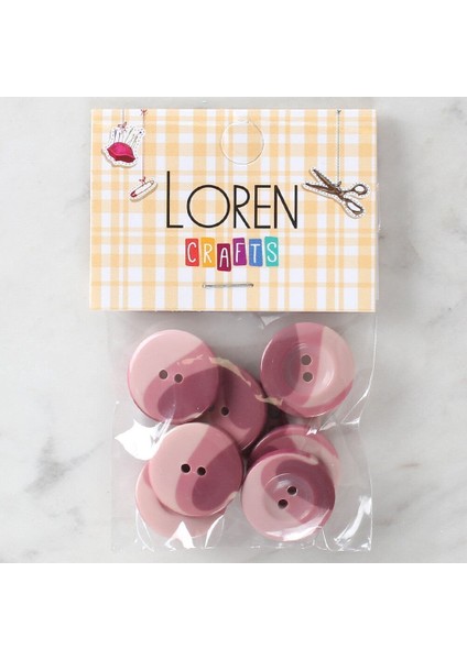 Loren Crafts 8 Li Düğme Gül Kurusu - 1140