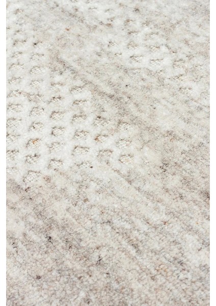 Exotic Beıge, %100 El Dokuması, Yün, Viskon Karışımı ile Üretilmiş Kendinden Desenli Salon Halısı fırsatları