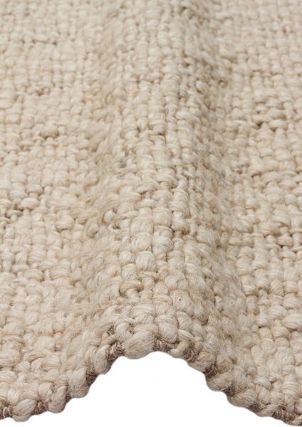 Efi Beıge %100 El Dokuma Yün ve Pamuk ile Üretilen Örgü Detaylı Bohem Oturma Odası Salon Halısı indirimleri