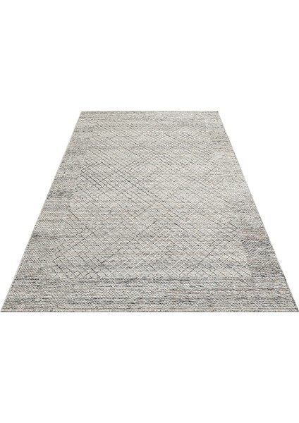 Lhasa Grey, Polyester, Yün ve Pamuk Karışımıyla Üretilen Dayanıklı ve Hasır Dokulu Halı