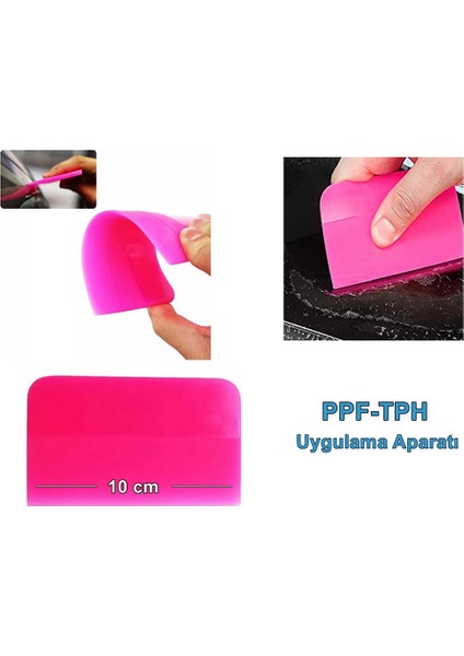 Ppf/tph Silikon Çekçek Ragle Cam Filmi Çekme Uygulama Aparatı Pembe 10X7.5CM