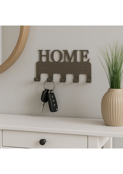Home Yazılı Metal Anahtarlık Askısı | Duvar Tipi Anahtar Organizer