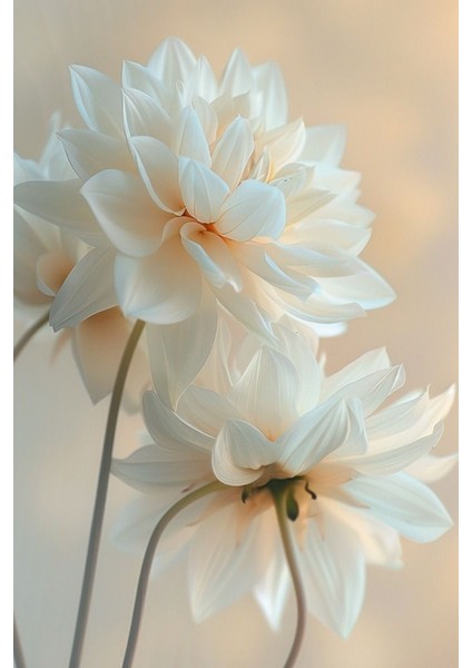 |soft|beyaz-Krem Krizantem Çiçek Kombin|çerçeveli Cam Tablo 3lü Dikey fırsatları