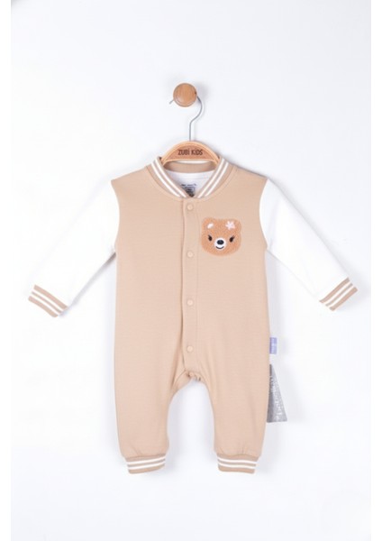 Beyaz Kollu Bej Kolej Tarzı Bebek Tulumu fiyatları