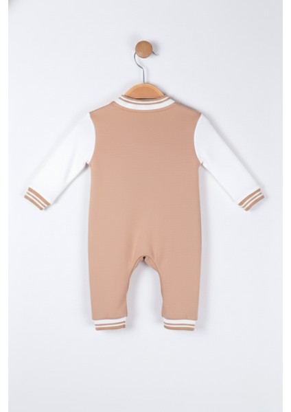 Beyaz Kollu Bej Kolej Tarzı Bebek Tulumu indirimleri