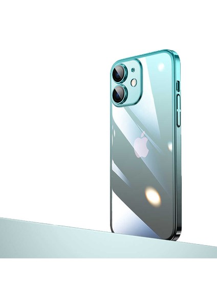 Apple iPhone 12 Kılıf Parlak Renk Geçişli Kamera Korumalı Brvh Senkron Kapak-Mavi-Siyah