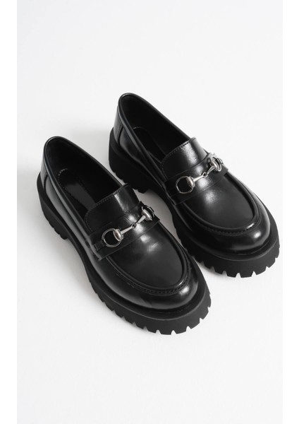 Doria Premium Toka Detaylı Siyah Günlük Loafer
