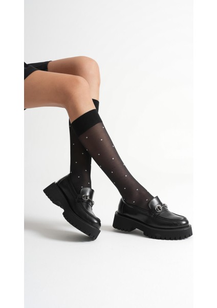Doria Premium Toka Detaylı Siyah Günlük Loafer