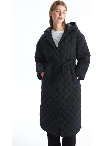 Lcwaıkıkı Classic Siyah Kapüşonlu Kapitone Oversize Kadın Şişme Mont fırsatları