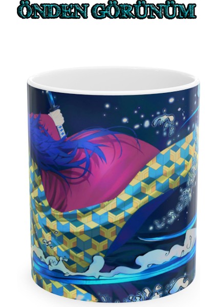 Demon Slayer "giyu" Baskılı Canlı Renkler Porselen Kupa Bardak fırsatları
