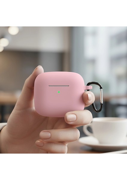 Caseonn Huawei Freeclip 2 Kılıf Askı Aparatlı Mat Silikon Pembe fiyatları