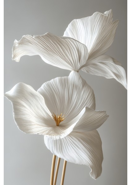 |soft|beyaz Çiçek Yaprak Minimal Kombin|çerçeveli Cam Tablo 3lü Dikey fiyatları