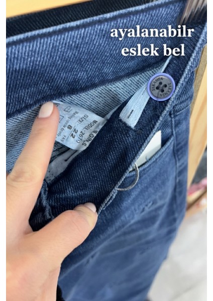 Bayhas Girls Lacivert Nakış Detaylı Geniş Paça Denim Pantolon indirimleri