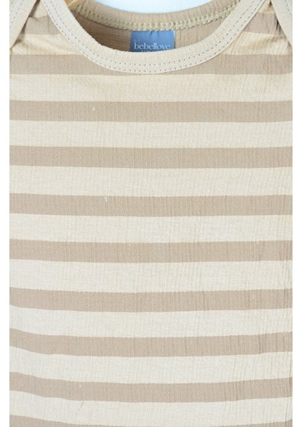 Ayıcık Nakışlı Müslin Bebek Takım Üç Parça (6-24 Ay)