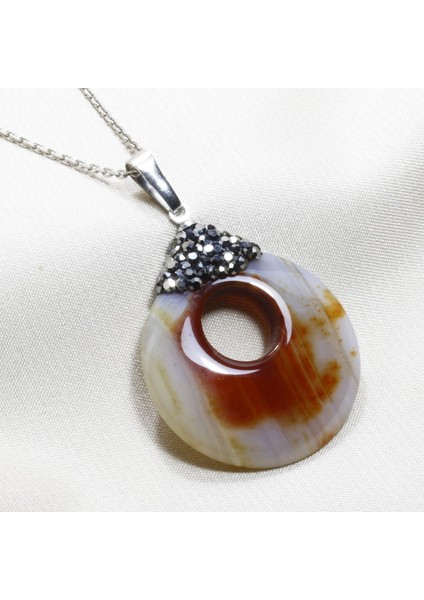 Akik Taşı Kolye Ucu | Markazitli Tasarım Kolye Ucu modelleri