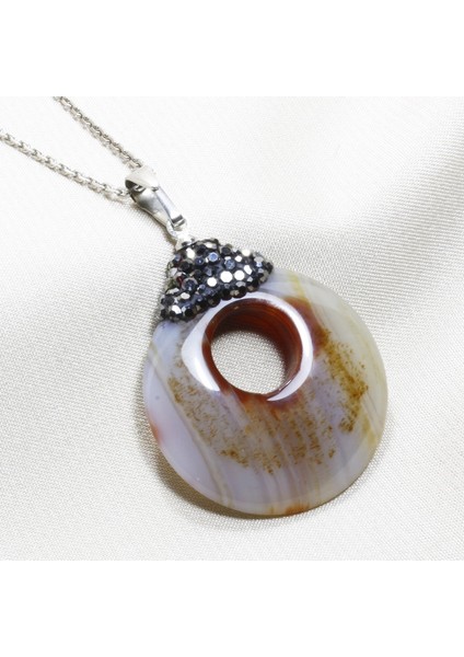 Akik Taşı Kolye Ucu | Markazitli Tasarım Kolye Ucu fırsatları