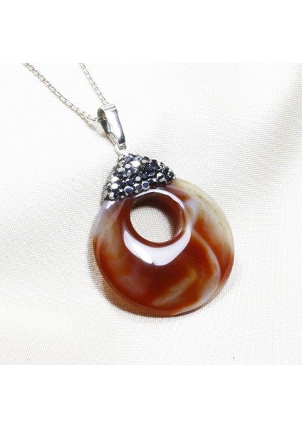 Akik Taşı Kolye Ucu | Markazitli Tasarım Kolye Ucu indirimleri