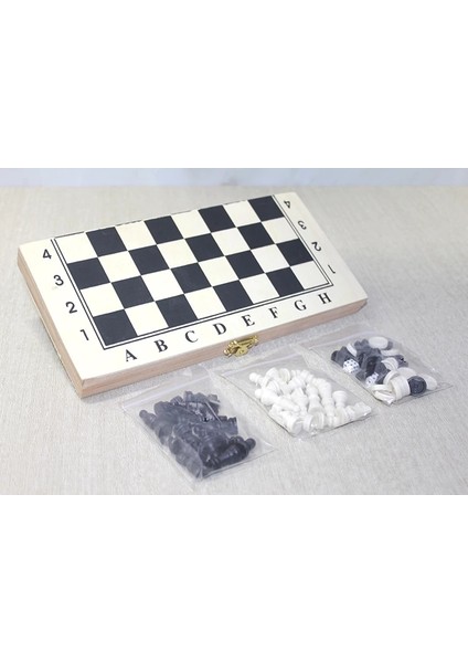 Ahşap Kutulu Satranç Tavla Seti ALK4025