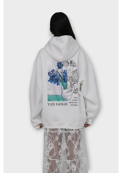 Bite Of Beauty - Van Gogh Oversize Hoodie - Beyaz fırsatları