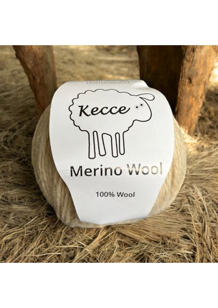 Merino Wool Kecce Örgü Ipi %100 Merino Wool Bej