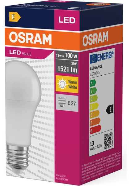13W LED Ampul 2700K Sarı Işık – Göz Yormaz, Düşük Tüketim 3 Adet indirimleri