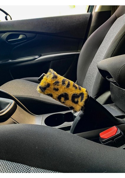 Yumuşak Peluş El Freni Süsü Leopar Desenli