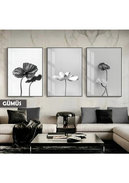 |soft|yeşil-Beyaz Orkide Kombini |çerçeveli Cam Tablo 3lü Dikey indirimleri