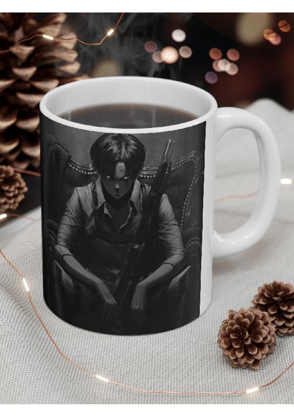 Atack On Titan "levi" Baskılı Porselen Kupa Bardak modelleri