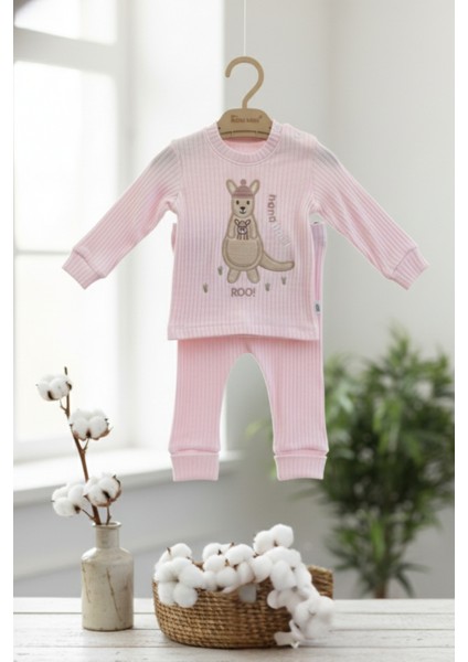 Pembe Kanguru Desenli Fitilli Bebek Takımı (2 Parça) fiyatları